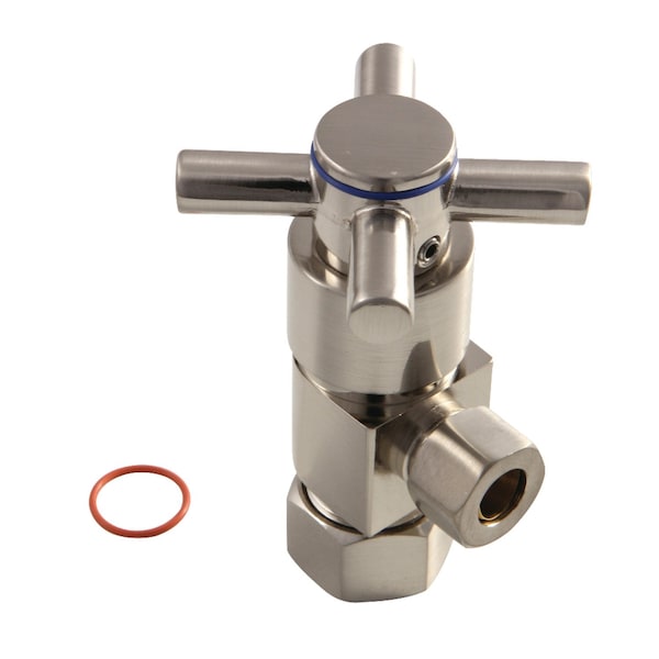 1/2" O.Dx3/8" O.D Anti-Sz Qrtr Turn Ceramic Cartridge Angle Stop, Nkl